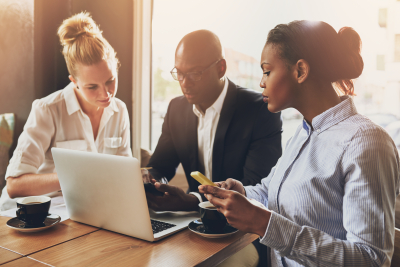 a group of people doing business meeting